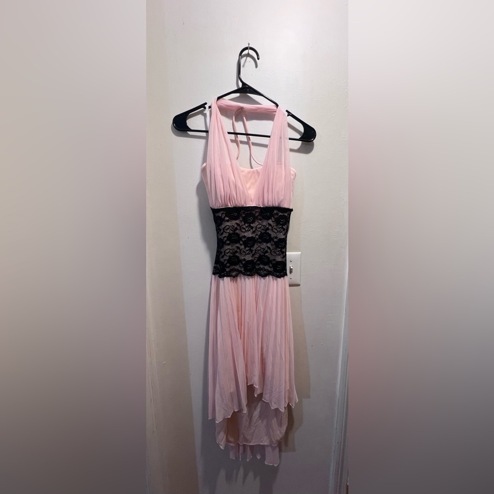 Deb Pink and Black High Low Dress
